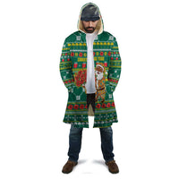 Togo Christmas Cloak with Santa Poinsettia Flower Tree Gifts and African Print Pattern - Wonder Print Shop