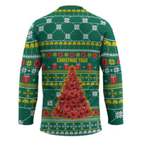 Togo Christmas Hockey Jersey with Santa Poinsettia Flower Tree Gifts and African Print Pattern - Wonder Print Shop