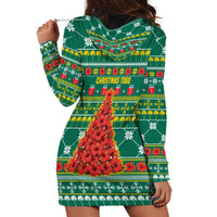 Togo Christmas Hoodie Dress with Santa Poinsettia Flower Tree Gifts and African Print Pattern - Wonder Print Shop