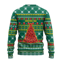 Togo Christmas Ugly Christmas Sweater with Santa Poinsettia Flower Tree Gifts and African Print Pattern - Wonder Print Shop