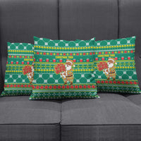 Togo Christmas Pillow Cover with Santa Poinsettia Flower Tree Gifts and African Print Pattern - Wonder Print Shop