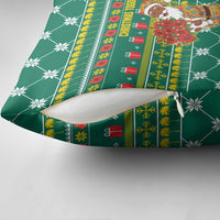 Togo Christmas Pillow Cover with Santa Poinsettia Flower Tree Gifts and African Print Pattern - Wonder Print Shop