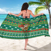 Togo Christmas Sarong with Santa Poinsettia Flower Tree Gifts and African Print Pattern - Wonder Print Shop