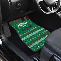 Saudi Arabia Christmas Car Mats with Green Pattern, Traditional Script Motif, and Camel Caravan Silhouette - Wonder Print Shop