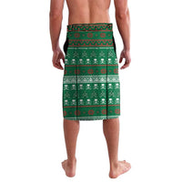 Saudi Arabia Christmas Lavalava with Green Pattern, Traditional Script Motif, and Camel Caravan Silhouette - Wonder Print Shop