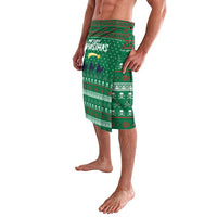 Saudi Arabia Christmas Lavalava with Green Pattern, Traditional Script Motif, and Camel Caravan Silhouette - Wonder Print Shop