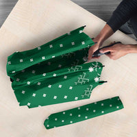 Saudi Arabia Christmas Umbrella with Green Pattern, Traditional Script Motif, and Camel Caravan Silhouette - Wonder Print Shop