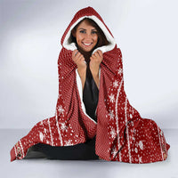 Saudi Arabia Christmas Hooded Blanket with Red Festive Pattern, National Emblem with Palm and Swords, and Map Motif - Wonder Print Shop