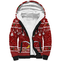 Saudi Arabia Christmas Sherpa Hoodie with Red Festive Pattern, National Emblem with Palm and Swords, and Map Motif - Wonder Print Shop