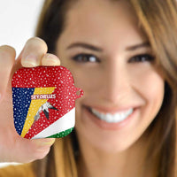 Seychelles Christmas AirPods Case with Flag Colors Pattern, Tropical Bird Motif, and National Coat of Arms - Wonder Print Shop
