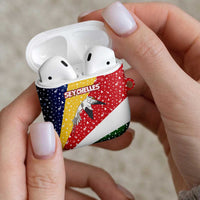 Seychelles Christmas AirPods Case with Flag Colors Pattern, Tropical Bird Motif, and National Coat of Arms - Wonder Print Shop