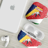 Seychelles Christmas AirPods Case with Flag Colors Pattern, Tropical Bird Motif, and National Coat of Arms - Wonder Print Shop