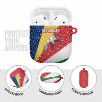 Seychelles Christmas AirPods Case with Flag Colors Pattern, Tropical Bird Motif, and National Coat of Arms - Wonder Print Shop