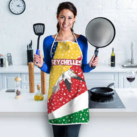 Seychelles Christmas Apron with Flag Colors Pattern, Tropical Bird Motif, and National Coat of Arms - Wonder Print Shop
