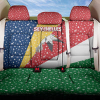 Seychelles Christmas Back Car Seat Cover with Flag Colors Pattern, Tropical Bird Motif, and National Coat of Arms - Wonder Print Shop