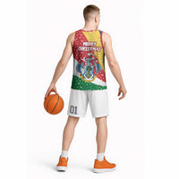 Seychelles Christmas Basketball Jersey with Flag Colors Pattern, Tropical Bird Motif, and National Coat of Arms - Wonder Print Shop