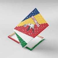 Seychelles Christmas Canvas Wall Art with Flag Colors Pattern, Tropical Bird Motif, and National Coat of Arms - Wonder Print Shop