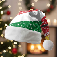 Seychelles Christmas Santa Hat with Flag Colors Pattern, Tropical Bird Motif, and National Coat of Arms - Wonder Print Shop