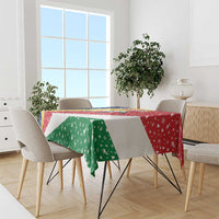 Seychelles Christmas Tablecloth with Flag Colors Pattern, Tropical Bird Motif, and National Coat of Arms - Wonder Print Shop