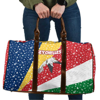 Seychelles Christmas Travel Bag with Flag Colors Pattern, Tropical Bird Motif, and National Coat of Arms - Wonder Print Shop