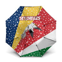 Seychelles Christmas Umbrella with Flag Colors Pattern, Tropical Bird Motif, and National Coat of Arms - Wonder Print Shop