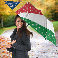 Seychelles Christmas Umbrella with Flag Colors Pattern, Tropical Bird Motif, and National Coat of Arms - Wonder Print Shop