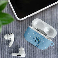 Seychelles Christmas AirPods Case with Ocean Blue Pattern, Marlin Fish Artwork, and Surfing Santa Motif - Wonder Print Shop