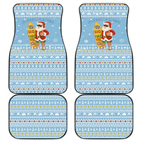 Seychelles Christmas Car Mats with Ocean Blue Pattern, Marlin Fish Artwork, and Surfing Santa Motif - Wonder Print Shop