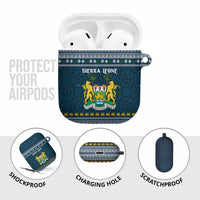 Sierra Leone Christmas AirPods Case with Ornamental Pattern, National Coat of Arms, and Festive Motif - Wonder Print Shop