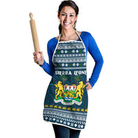 Sierra Leone Christmas Apron with Ornamental Pattern, National Coat of Arms, and Festive Motif - Wonder Print Shop