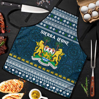 Sierra Leone Christmas Apron with Ornamental Pattern, National Coat of Arms, and Festive Motif - Wonder Print Shop