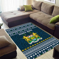 Sierra Leone Christmas Area Rug with Ornamental Pattern, National Coat of Arms, and Festive Motif - Wonder Print Shop