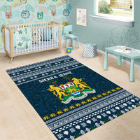 Sierra Leone Christmas Area Rug with Ornamental Pattern, National Coat of Arms, and Festive Motif - Wonder Print Shop