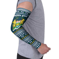 Sierra Leone Christmas Arm Sleeves with Ornamental Pattern, National Coat of Arms, and Festive Motif - Wonder Print Shop