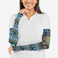Sierra Leone Christmas Arm Sleeves with Ornamental Pattern, National Coat of Arms, and Festive Motif - Wonder Print Shop