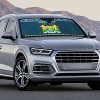 Sierra Leone Christmas Auto Sun Shade with Ornamental Pattern, National Coat of Arms, and Festive Motif - Wonder Print Shop