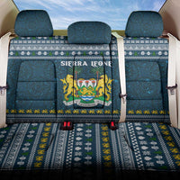 Sierra Leone Christmas Back Car Seat Cover with Ornamental Pattern, National Coat of Arms, and Festive Motif - Wonder Print Shop