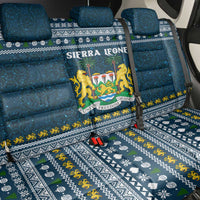 Sierra Leone Christmas Back Car Seat Cover with Ornamental Pattern, National Coat of Arms, and Festive Motif - Wonder Print Shop