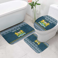 Sierra Leone Christmas Bathroom Set with Ornamental Pattern, National Coat of Arms, and Festive Motif - Wonder Print Shop
