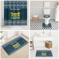 Sierra Leone Christmas Bathroom Set with Ornamental Pattern, National Coat of Arms, and Festive Motif - Wonder Print Shop