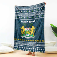 Sierra Leone Christmas Blanket with Ornamental Pattern, National Coat of Arms, and Festive Motif - Wonder Print Shop