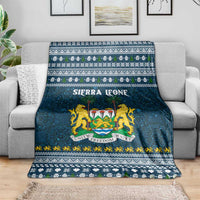 Sierra Leone Christmas Blanket with Ornamental Pattern, National Coat of Arms, and Festive Motif - Wonder Print Shop