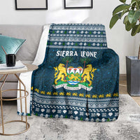 Sierra Leone Christmas Blanket with Ornamental Pattern, National Coat of Arms, and Festive Motif - Wonder Print Shop