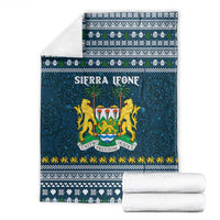 Sierra Leone Christmas Blanket with Ornamental Pattern, National Coat of Arms, and Festive Motif - Wonder Print Shop