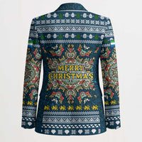Sierra Leone Christmas Blazer with Ornamental Pattern, National Coat of Arms, and Festive Motif - Wonder Print Shop