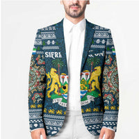 Sierra Leone Christmas Blazer with Ornamental Pattern, National Coat of Arms, and Festive Motif - Wonder Print Shop