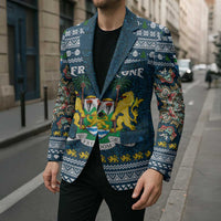 Sierra Leone Christmas Blazer with Ornamental Pattern, National Coat of Arms, and Festive Motif - Wonder Print Shop