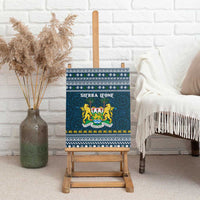Sierra Leone Christmas Canvas Wall Art with Ornamental Pattern, National Coat of Arms, and Festive Motif - Wonder Print Shop