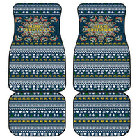 Sierra Leone Christmas Car Mats with Ornamental Pattern, National Coat of Arms, and Festive Motif - Wonder Print Shop