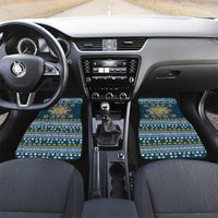 Sierra Leone Christmas Car Mats with Ornamental Pattern, National Coat of Arms, and Festive Motif - Wonder Print Shop